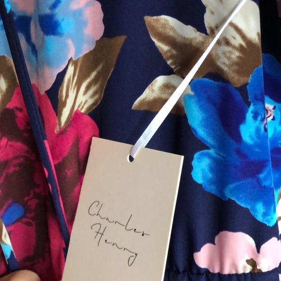 NWT Charles Henry - M - Navy floral romper - Picture 4 of 6
